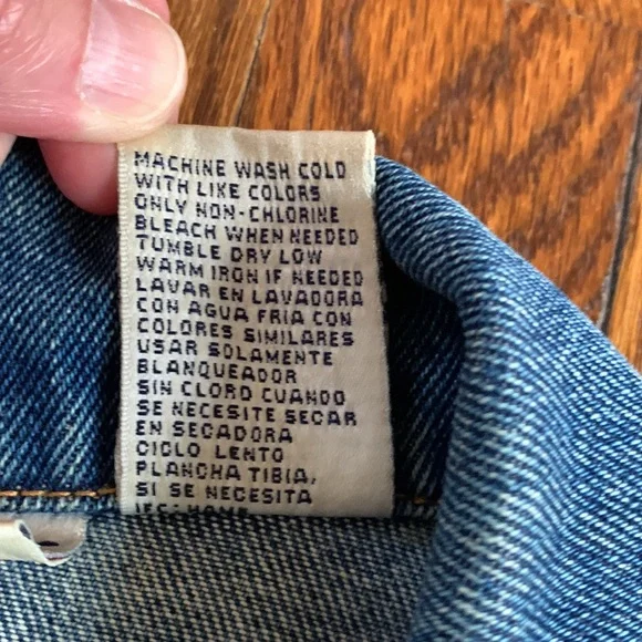 BILL BLASS | Vintage (80s) Jean Jacket w/ Zipper and Deep 3-button Cuffs | Sz M - Picture 4 of 10